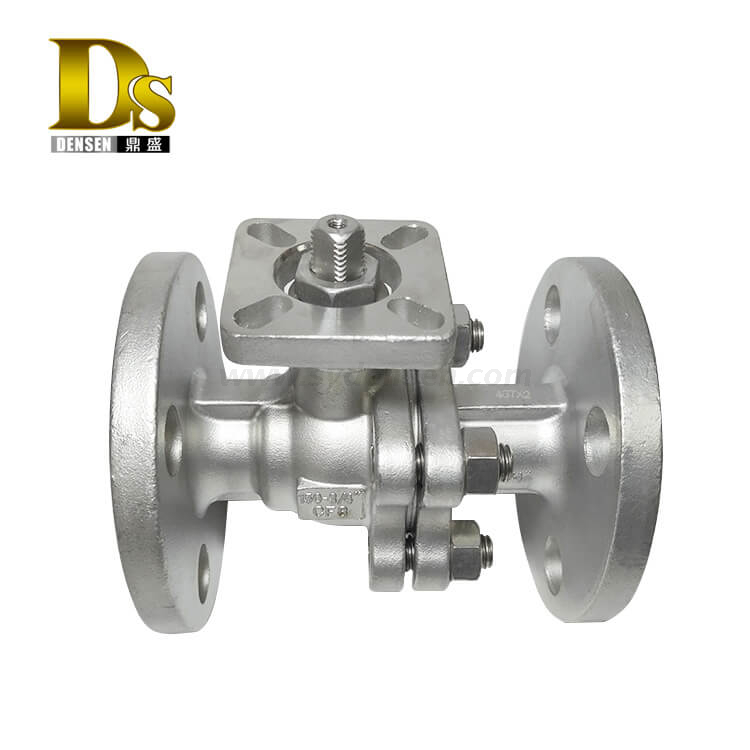 Densen customized stainless steel 304 Silica sol casting and machining flanged ends 2 PC ball valve