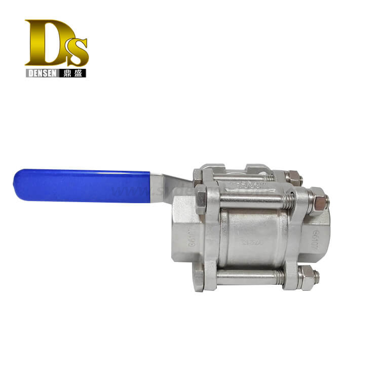 Densen Customized stainless steel 316 investment casting 3 pcs ball valve,3 way ball valve