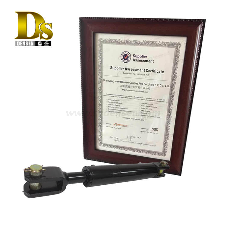 Densen Customized Ductile iron and steel casting and machining double-acting hydraulic cylinder for agricultural machinery