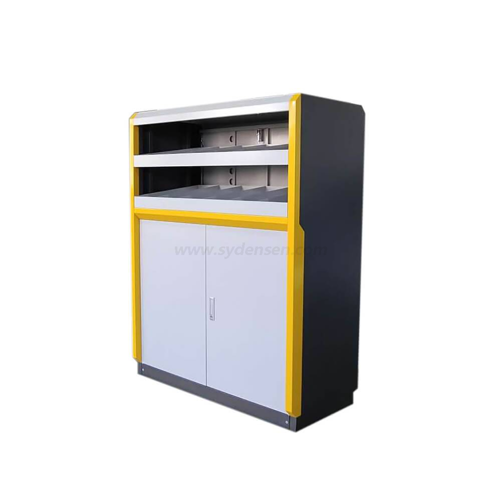 Densen customize factory equipment Multi-function move cabinet metal shutter door document storage mobile cabinet with 4 floors 
