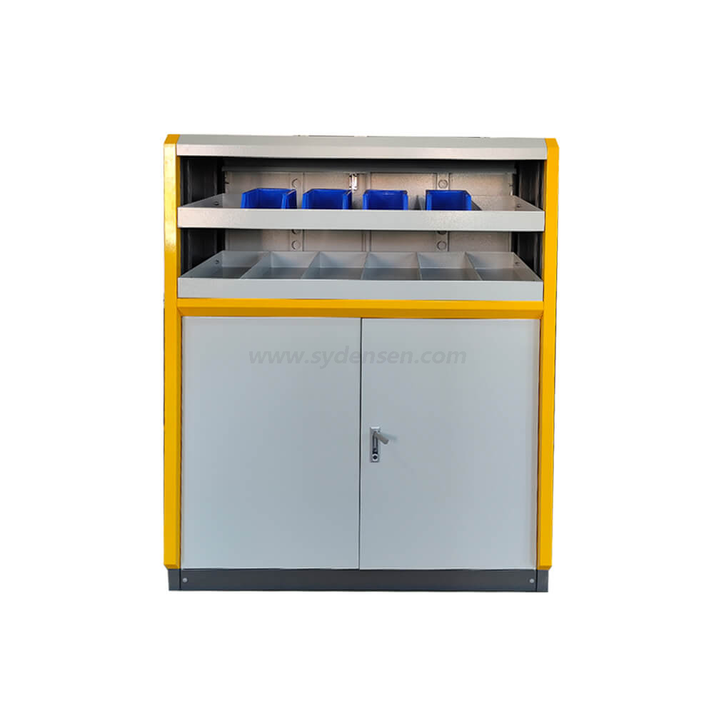 Densen customize Office equipment Multi-function moves cabinet metal shutter door document storage mobile cabinet with 4 floors